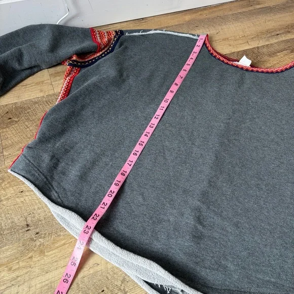 Natural Life Charcoal Knit Trim Sweatshirt Size L/XL - Picture 9 of 10